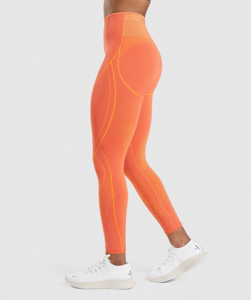 Women's Gymshark Apex Seamless High Rise Leggings Orange | NZ 7WIEVM